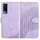 Per vivo Y53s 4G/Y51a/Y33 4G YX0060 Custodia in pelle per telefono con testa di elefante in rilievo con cordino (viola chiaro)