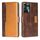 Per OPPO Reno11 F 5G Custodia per telefono in pelle con fibbia laterale in colore a contrasto (marrone scuro + oro) Per OPPO Reno11 F 5G Custodia per telefono in pelle con fibbia laterale in colore a contrasto (marrone scuro + oro)