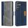 Per Samsung Galaxy S24 5G Custodia per telefono in pelle con fibbia laterale in colore a contrasto (blu + grigio) Per Samsung Galaxy S24 5G Custodia per telefono in pelle con fibbia laterale in colore a contrasto (blu + grigio)