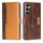 Per Samsung Galaxy S24+ 5G Custodia per telefono in pelle con fibbia laterale in colore a contrasto (marrone scuro + oro) Per Samsung Galaxy S24+ 5G Custodia per telefono in pelle con fibbia laterale in colore a contrasto (marrone scuro + oro)