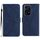 Custodia per telefono in pelle goffrata con cuciture per Honor 200 Lite (blu) Custodia per telefono in pelle goffrata con cuciture per Honor 200 Lite (blu)