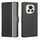 Custodia per telefono in pelle con bottoni laterali con texture twill per Honor Magic6 (nera)
