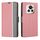 Custodia per cellulare in pelle con bottoni laterali con trama in twill per Honor Magic6 (rosa)