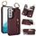 Custodia per telefono per Samsung Galaxy S22+ 5G Litchi Texture Zipper doppia fibbia (rosso bordeaux)