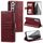 Custodia per telefono in pelle a portafoglio con 6 carte semplice per Samsung Galaxy S22+ 5G (vino rosso) Custodia per telefono in pelle a portafoglio con 6 carte semplice per Samsung Galaxy S22+ 5G (vino rosso)