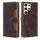 Custodia per telefono in pelle con fibbia magnetica per Samsung Galaxy S24 Ultra 5G (marrone)