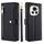 Per Honor Magic6 5G Custodia per telefono in pelle con cerniera a tracolla con trama di pecora (nera)