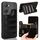 Custodia per telefono con borsa per carta da cucito modello mucca per vivo Y03 4G (nera) Custodia per telefono con borsa per carta da cucito modello mucca per vivo Y03 4G (nera)