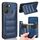 Custodia per telefono con borsa per carta da cucito modello mucca per vivo Y03 4G (blu) Custodia per telefono con borsa per carta da cucito modello mucca per vivo Y03 4G (blu)