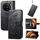 Custodia per telefono in pelle goffrata con fiore d'amore farfalla per vivo X100 (nera) Custodia per telefono in pelle goffrata con fiore d'amore farfalla per vivo X100 (nera)
