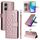 Custodia per cellulare in pelle con reticolo di diamanti per vivo Y03 (oro rosa) Custodia per cellulare in pelle con reticolo di diamanti per vivo Y03 (oro rosa)