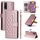 Custodia per cellulare in pelle con reticolo diamantato per vivo Y20 / Y20i (oro rosa) Custodia per cellulare in pelle con reticolo diamantato per vivo Y20 / Y20i (oro rosa)