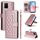 Custodia per cellulare in pelle con reticolo di diamanti per vivo Y21 / Y33s (oro rosa) Custodia per cellulare in pelle con reticolo di diamanti per vivo Y21 / Y33s (oro rosa)