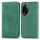 Per Honor 100 Pro Custodia per telefono in pelle con vibrazione magnetica retrò Skin Feel (verde) Per Honor 100 Pro Custodia per telefono in pelle con vibrazione magnetica retrò Skin Feel (verde)