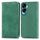 Custodia per telefono in pelle con vibrazione magnetica retrò Skin Feel per Honor X50i (verde) Custodia per telefono in pelle con vibrazione magnetica retrò Skin Feel per Honor X50i (verde)