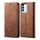 Custodia per telefono in pelle flip con texture denim IDN per vivo T3 / Y200E / Y100 (marrone) Custodia per telefono in pelle flip con texture denim IDN per vivo T3 / Y200E / Y100 (marrone)