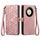 Custodia per telefono in pelle con fibbia laterale con cerniera geometrica per Honor X9b (rosa) Custodia per telefono in pelle con fibbia laterale con cerniera geometrica per Honor X9b (rosa)