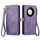 Custodia per telefono in pelle con fibbia laterale con cerniera geometrica per Honor X9b (viola) Custodia per telefono in pelle con fibbia laterale con cerniera geometrica per Honor X9b (viola)