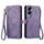 Custodia per telefono in pelle con fibbia laterale con cerniera geometrica per Honor X50i (viola) Custodia per telefono in pelle con fibbia laterale con cerniera geometrica per Honor X50i (viola)