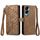 Custodia per telefono in pelle con fibbia laterale con cerniera geometrica per Honor X50i (marrone) Custodia per telefono in pelle con fibbia laterale con cerniera geometrica per Honor X50i (marrone)