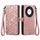 Custodia per telefono in pelle con fibbia laterale con cerniera geometrica per Honor X9a (rosa) Custodia per telefono in pelle con fibbia laterale con cerniera geometrica per Honor X9a (rosa)