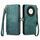 Custodia per telefono in pelle con fibbia laterale con cerniera geometrica per Honor X9a (verde) Custodia per telefono in pelle con fibbia laterale con cerniera geometrica per Honor X9a (verde)