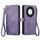 Custodia per telefono in pelle con fibbia laterale con cerniera geometrica per Honor X9a (viola) Custodia per telefono in pelle con fibbia laterale con cerniera geometrica per Honor X9a (viola)