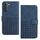 Custodia per telefono in pelle con blocco RFID in tessuto goffrato per Samsung Galaxy S22 5G (blu) Custodia per telefono in pelle con blocco RFID in tessuto goffrato per Samsung Galaxy S22 5G (blu)