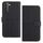 Custodia per telefono in pelle con blocco RFID in tessuto goffrato per Samsung Galaxy S22 5G (nera)