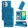 Custodia per cellulare in pelle di girasole goffrata globale per vivo Y38 5G / T3x 5G (blu) Custodia per cellulare in pelle di girasole goffrata globale per vivo Y38 5G / T3x 5G (blu)