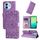 Custodia per telefono in pelle di girasole goffrata globale per vivo Y38 5G / T3x 5G (viola) Custodia per telefono in pelle di girasole goffrata globale per vivo Y38 5G / T3x 5G (viola)