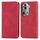 Custodia per telefono in pelle con vibrazione magnetica retrò per OPPO Reno11 Pro 5G EU (rosso)