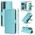 Custodia per cellulare in pelle con reticolo diamantato per Samsung Galaxy S22+ 5G (verde menta)