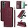 Per Samsung Galaxy S22+ 5G Custodia per cellulare in pelle con reticolo diamantato (vino rosso) Per Samsung Galaxy S22+ 5G Custodia per cellulare in pelle con reticolo diamantato (vino rosso)