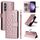 Per Samsung Galaxy S23 FE 5G Custodia per cellulare in pelle con reticolo diamantato (oro rosa) Per Samsung Galaxy S23 FE 5G Custodia per cellulare in pelle con reticolo diamantato (oro rosa)