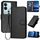 Per vivo V29 5G Global / V29 Pro YX0070 Custodia per cellulare in pelle con fibbia in fibra di carbonio con cordino (nero)