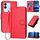 Per vivo V29e Global/Y200 5G Global YX0070 Custodia per telefono in pelle con fibbia in fibra di carbonio con cordino (rosso)