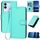Per vivo V29e Global/Y200 5G Global YX0070 Custodia per telefono in pelle con fibbia in fibra di carbonio con cordino (azzurro)