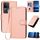 Per vivo V30 5G / V30 Pro 5G Global YX0070 Custodia per telefono in pelle con fibbia in fibra di carbonio con cordino (rosa)