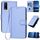 Per vivo Y20/Y20i/Y20a/Y12s/Y12a YX0070 Custodia per telefono in pelle con fibbia in fibra di carbonio con cordino (viola chiaro) Per vivo Y20/Y20i/Y20a/Y12s/Y12a YX0070 Custodia per telefono in pelle con fibbia in fibra di carbonio con cordino (viola chiaro)