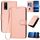 Per vivo Y20/Y20i/Y20a/Y12s/Y12a YX0070 Custodia in pelle con fibbia in fibra di carbonio e cordino (rosa)