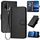 Per vivo Y30 4G Global YX0070 Custodia per telefono in pelle con fibbia in fibra di carbonio con cordino (nero)