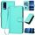 Per vivo Y51/Y31 4G/Y53s 4G/Y51a YX0070 Custodia per cellulare in pelle con fibbia in fibra di carbonio con cordino (azzurro)