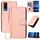 Per vivo Y51/Y31 4G/Y53s 4G/Y51a YX0070 Custodia per telefono in pelle con fibbia in fibra di carbonio con cordino (rosa)