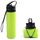 Bottiglia d'acqua in silicone pieghevole da 600 ml Bottiglia d'acqua in silicone infrangibile per protezione ambientale portatile(Verde)