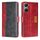 Per vivo Y03 4G Custodia per telefono in pelle con fibbia laterale in colore a contrasto (rosso + nero)