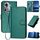 Per OPPO Reno11 Global YX0070 Custodia per telefono in pelle con fibbia in fibra di carbonio con cordino (verde scuro) Per OPPO Reno11 Global YX0070 Custodia per telefono in pelle con fibbia in fibra di carbonio con cordino (verde scuro)