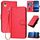 Custodia per telefono in pelle con fibbia in fibra di carbonio per Honor 8S YX0070 con cordino (rosso) Custodia per telefono in pelle con fibbia in fibra di carbonio per Honor 8S YX0070 con cordino (rosso)