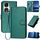 Custodia per telefono in pelle con fibbia in fibra di carbonio per Honor 90 YX0070 con cordino (verde scuro) Custodia per telefono in pelle con fibbia in fibra di carbonio per Honor 90 YX0070 con cordino (verde scuro)