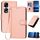 Per Honor 90 Pro YX0070 Custodia per telefono in pelle con fibbia in fibra di carbonio con cordino (rosa) Per Honor 90 Pro YX0070 Custodia per telefono in pelle con fibbia in fibra di carbonio con cordino (rosa)